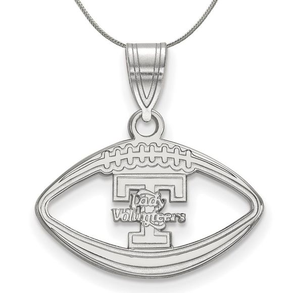 Sterling Silver U. of Tennessee Football Necklace - 20 Inch